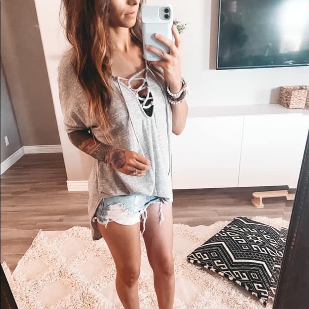 Lace up Tunic Top